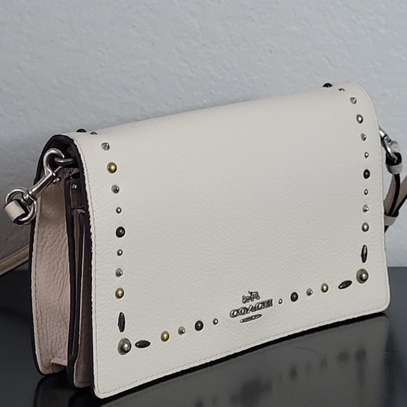 Coach Handbags - Coach Foldover Crossbody Clutch With Prairie Rivets